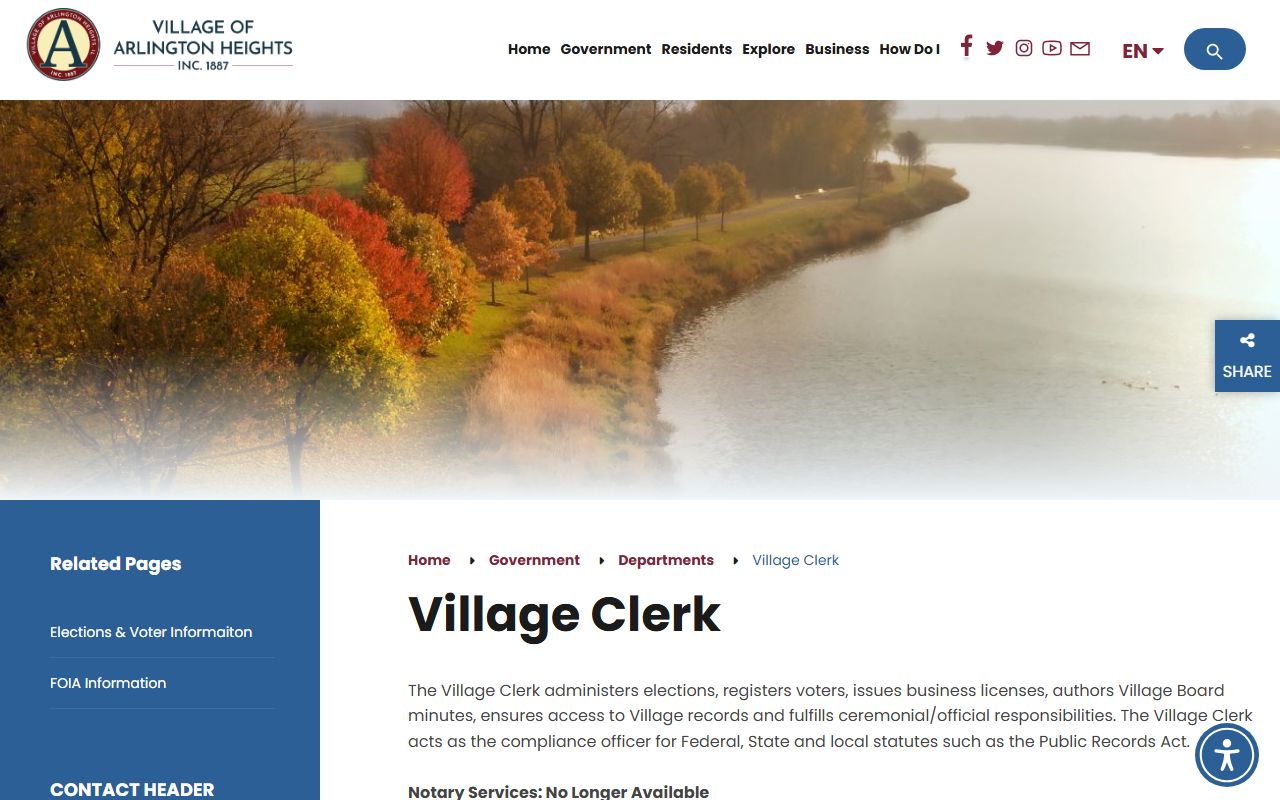 Arlington Heights village clerk office for unclaimed money resources