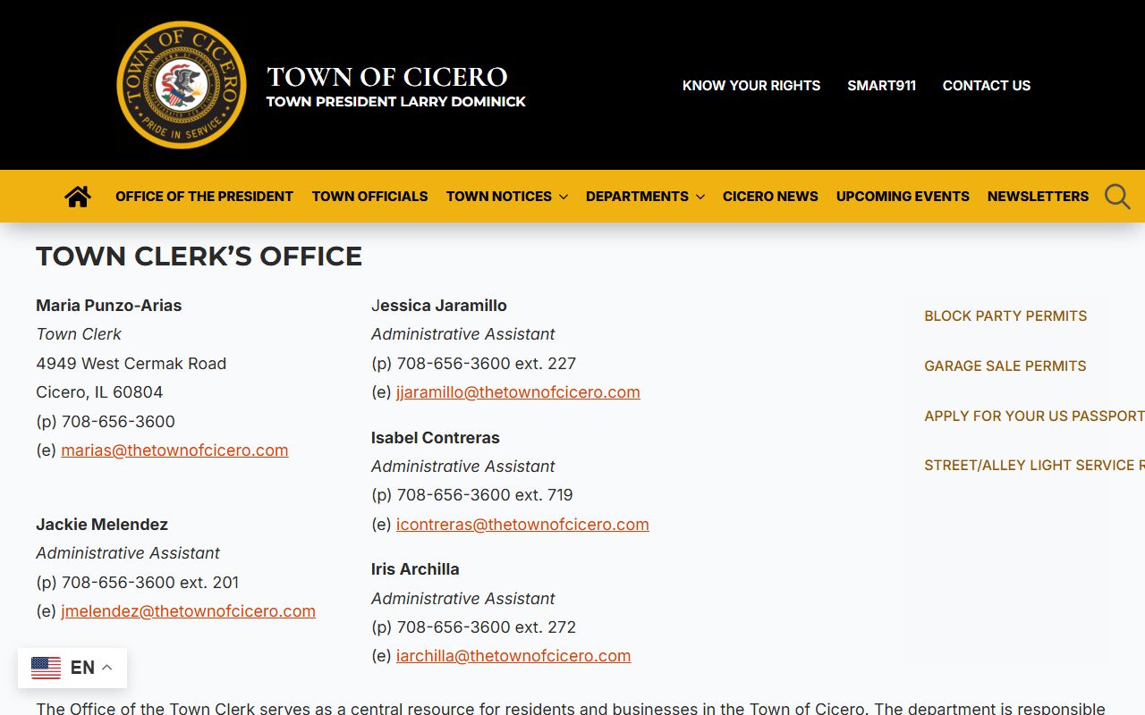 Cicero clerk office page for unclaimed money resources