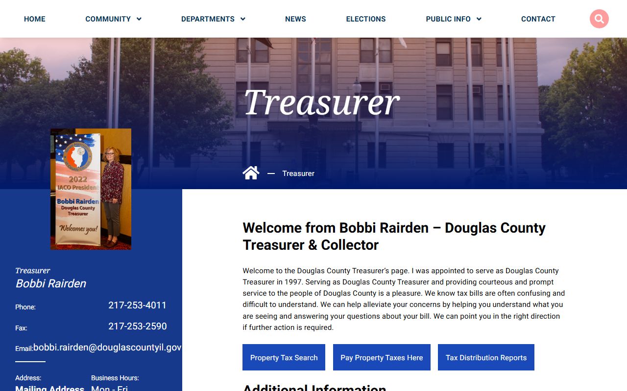 Douglas County Treasurer page for unclaimed money searches