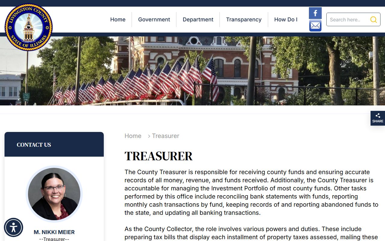 Livingston County Illinois unclaimed money treasurer office