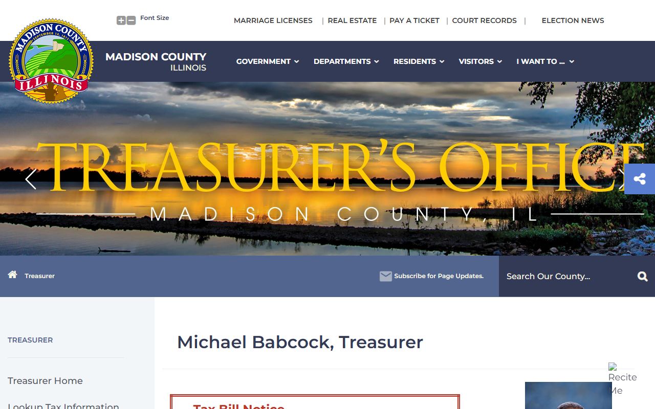 Madison County Treasurer website for Madison County unclaimed money searches