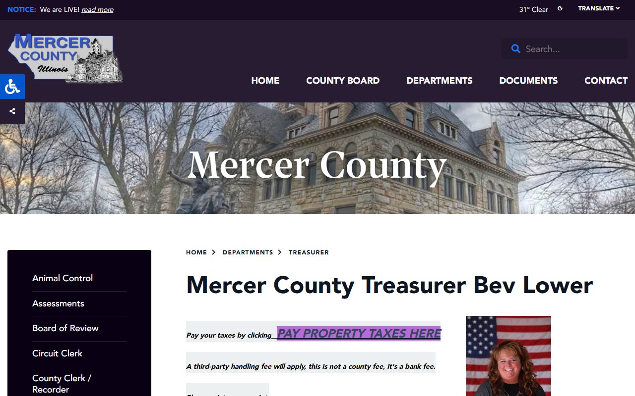 Mercer County Illinois unclaimed money treasurer office