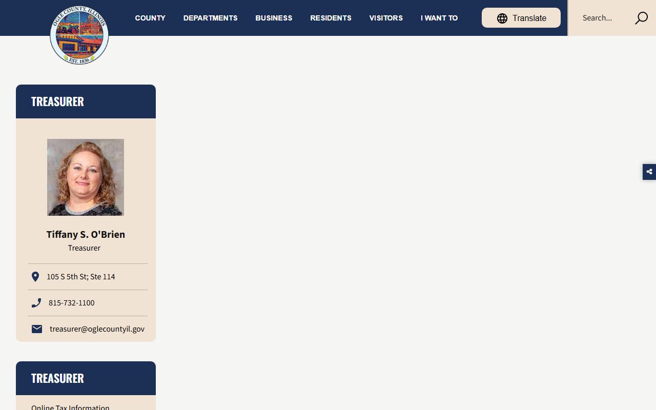 Ogle County Illinois unclaimed money treasurer office