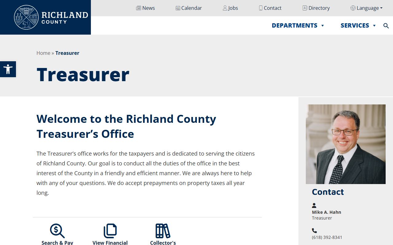 Richland County Illinois unclaimed money treasurer office
