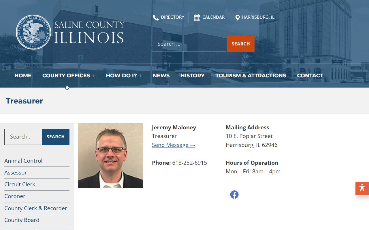 Saline County Illinois unclaimed money treasurer office