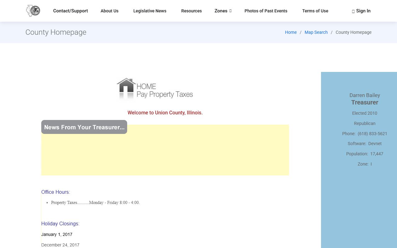 Union County Illinois unclaimed money treasurer office