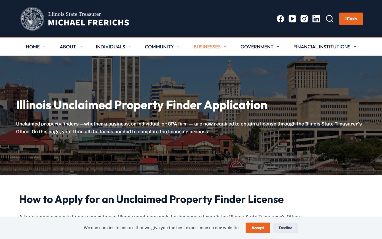 Illinois unclaimed money finder licensing requirements